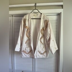 Vintage Yak Magik linen cardigan with mother of the Pearl buttons